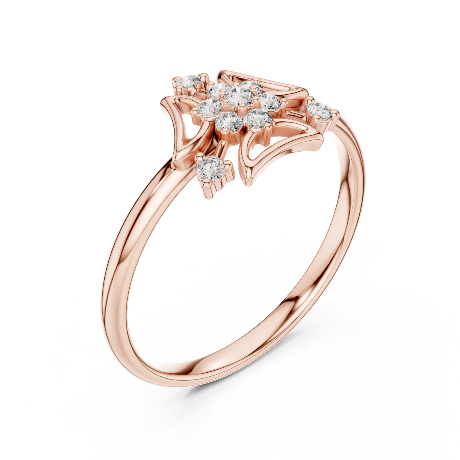  Rose Gold Golden Gardenia Muse Cocktail Ring Right View