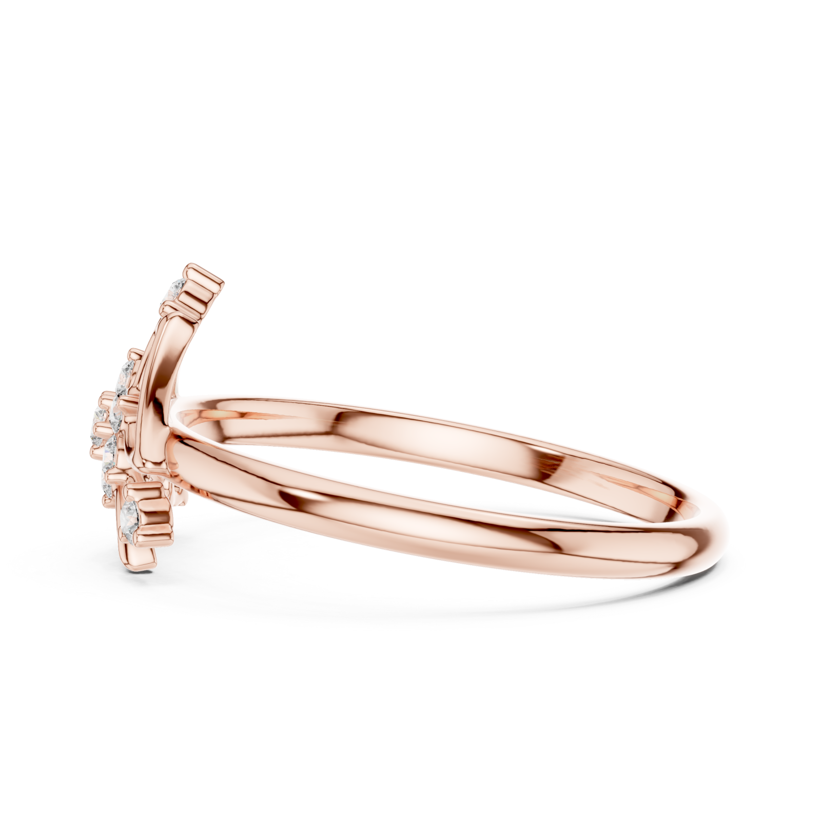  Rose Gold Golden Gardenia Muse Cocktail Ring Side View