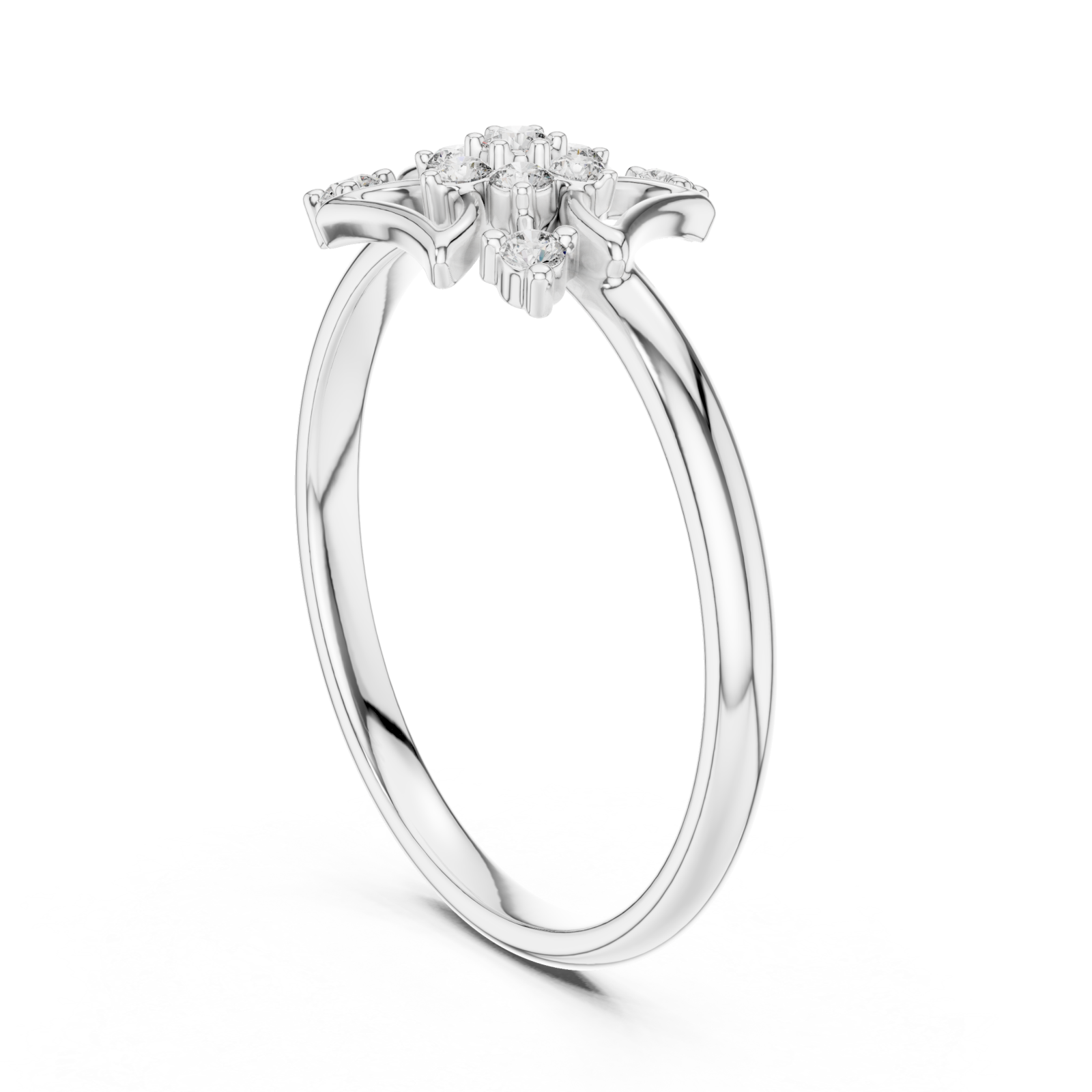 White Gold Golden Gardenia Muse Cocktail Ring Left View