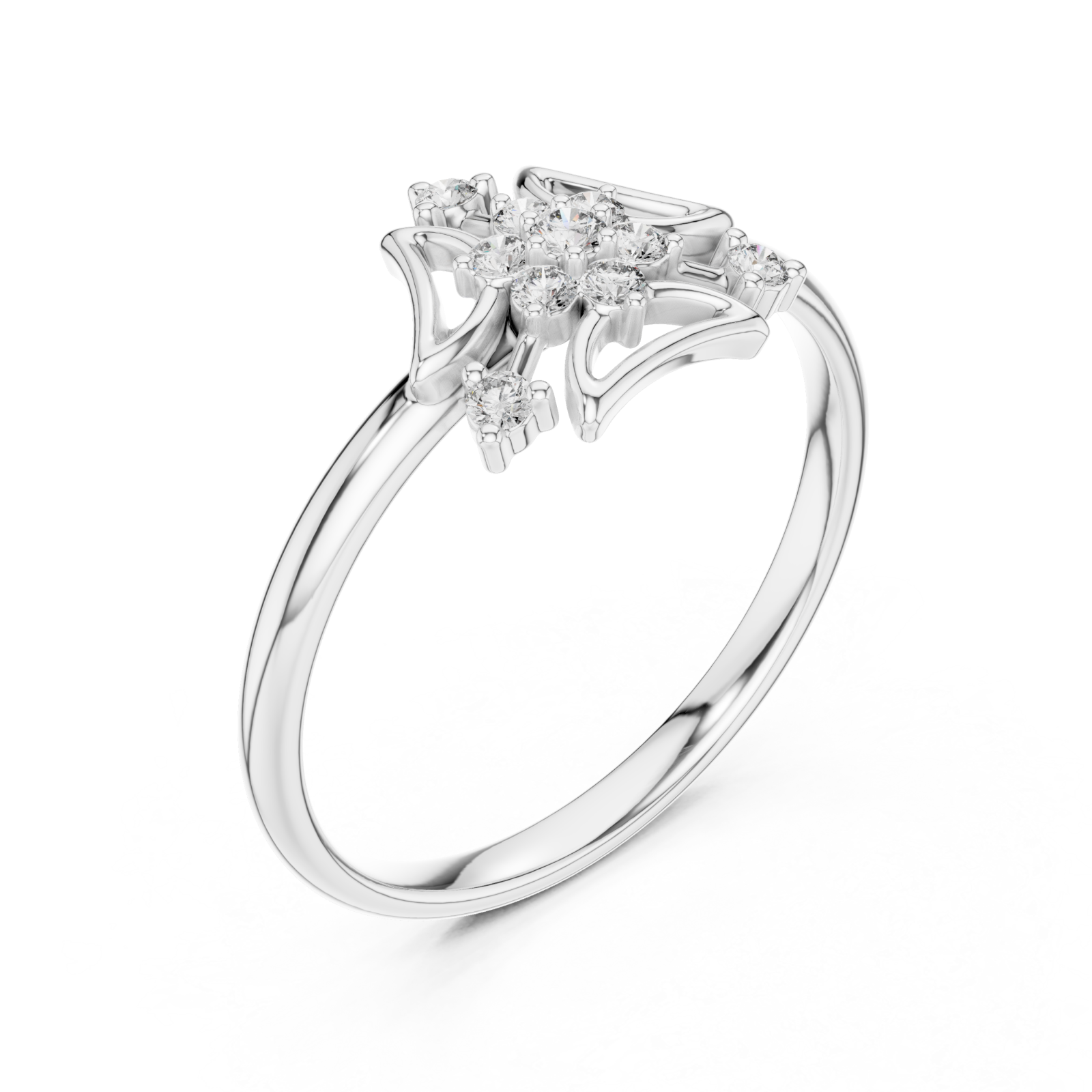  White Gold Golden Gardenia Muse Cocktail Ring Right View