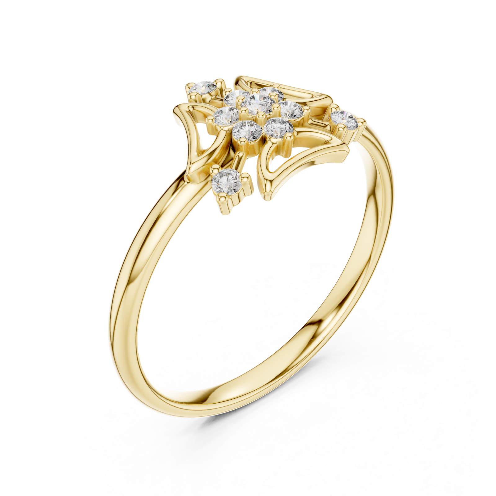 Gold Golden Gardenia Muse Cocktail Ring Right View