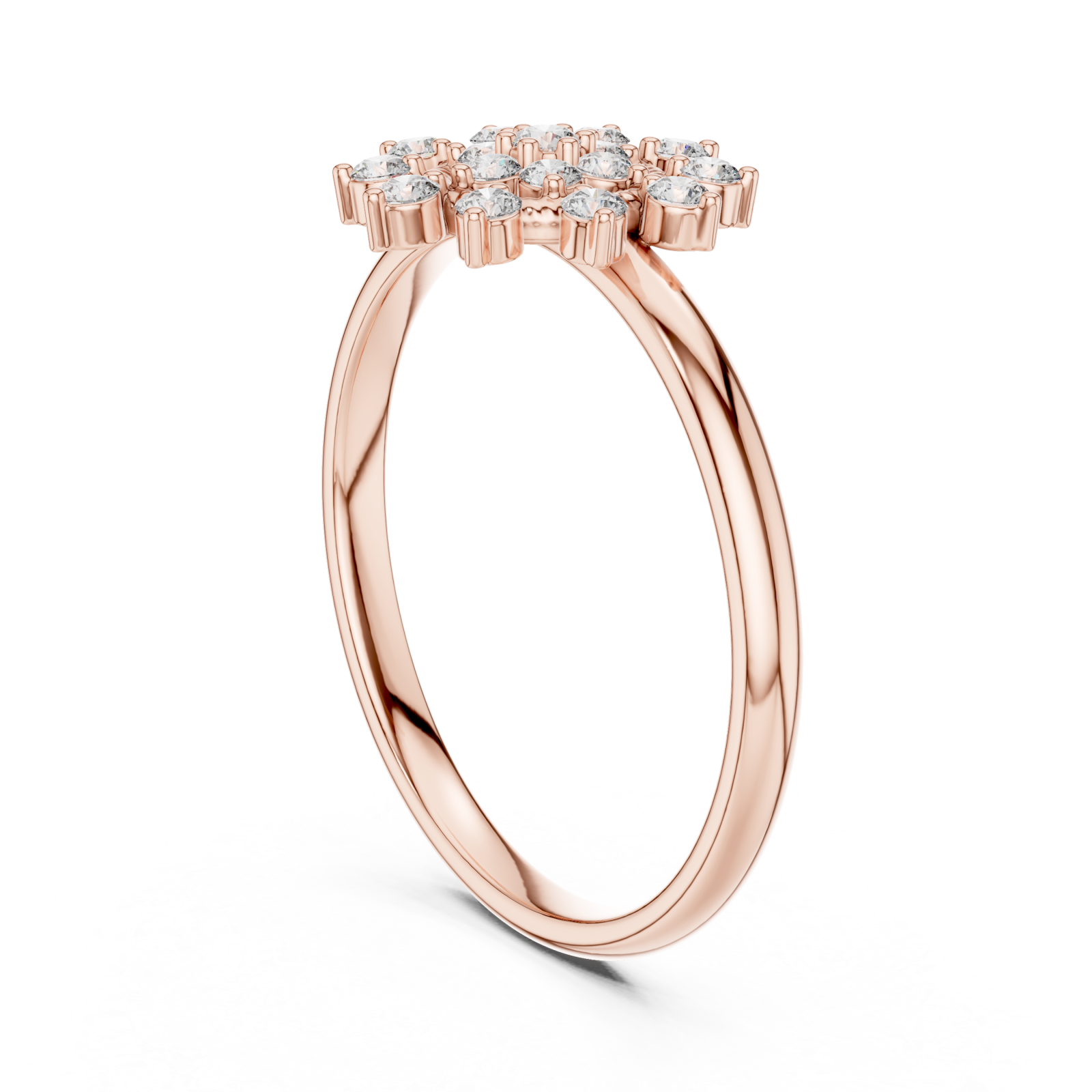  Rose Gold Twilight Floral Celebration Cocktail Ring Left View