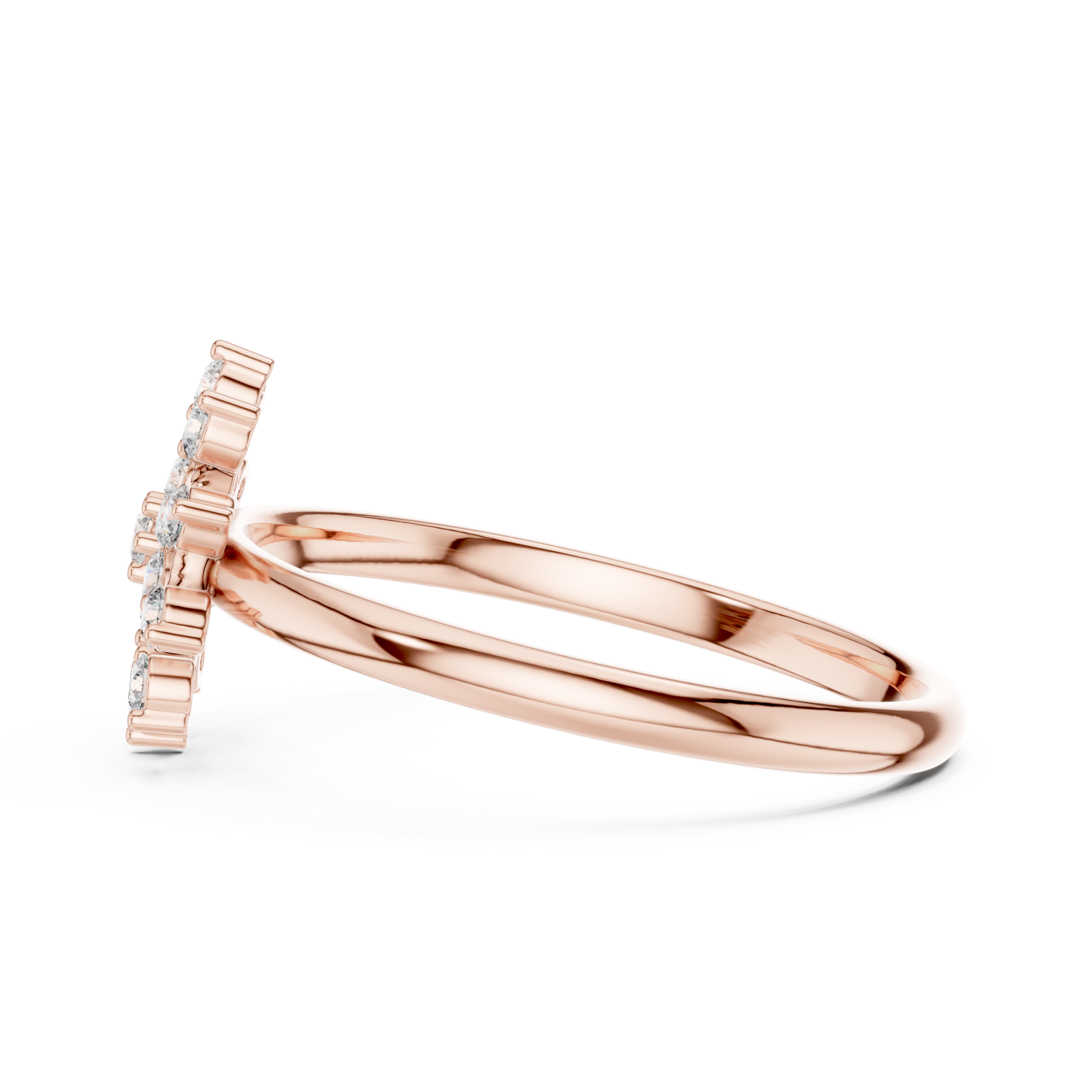  Rose Gold Twilight Floral Celebration Cocktail Ring Side View