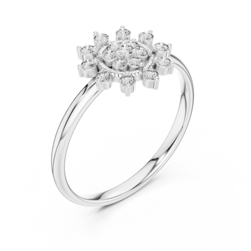  White Gold Twilight Floral Celebration Cocktail Ring Right View