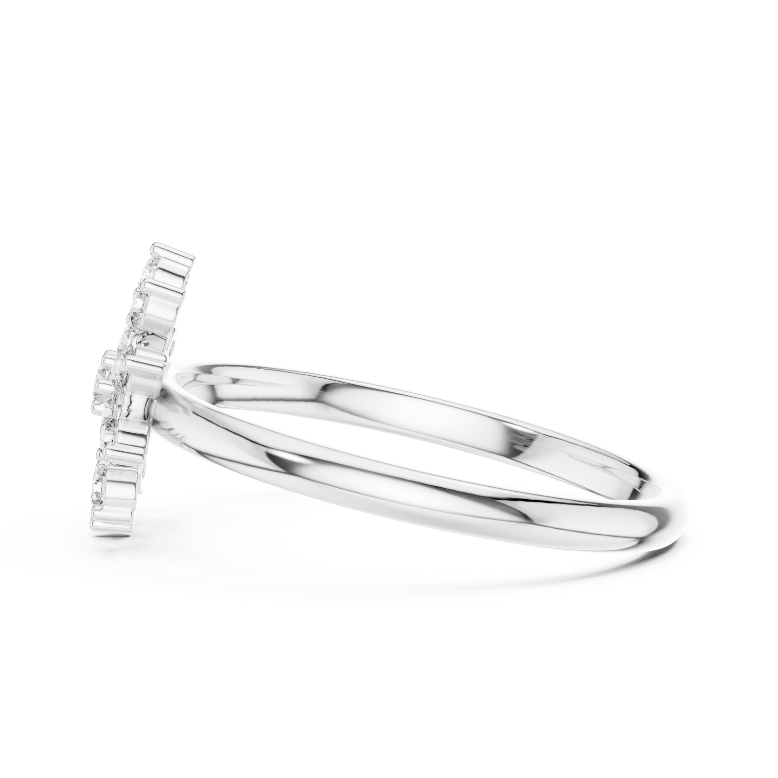  White Gold Twilight Floral Celebration Cocktail Ring Side View