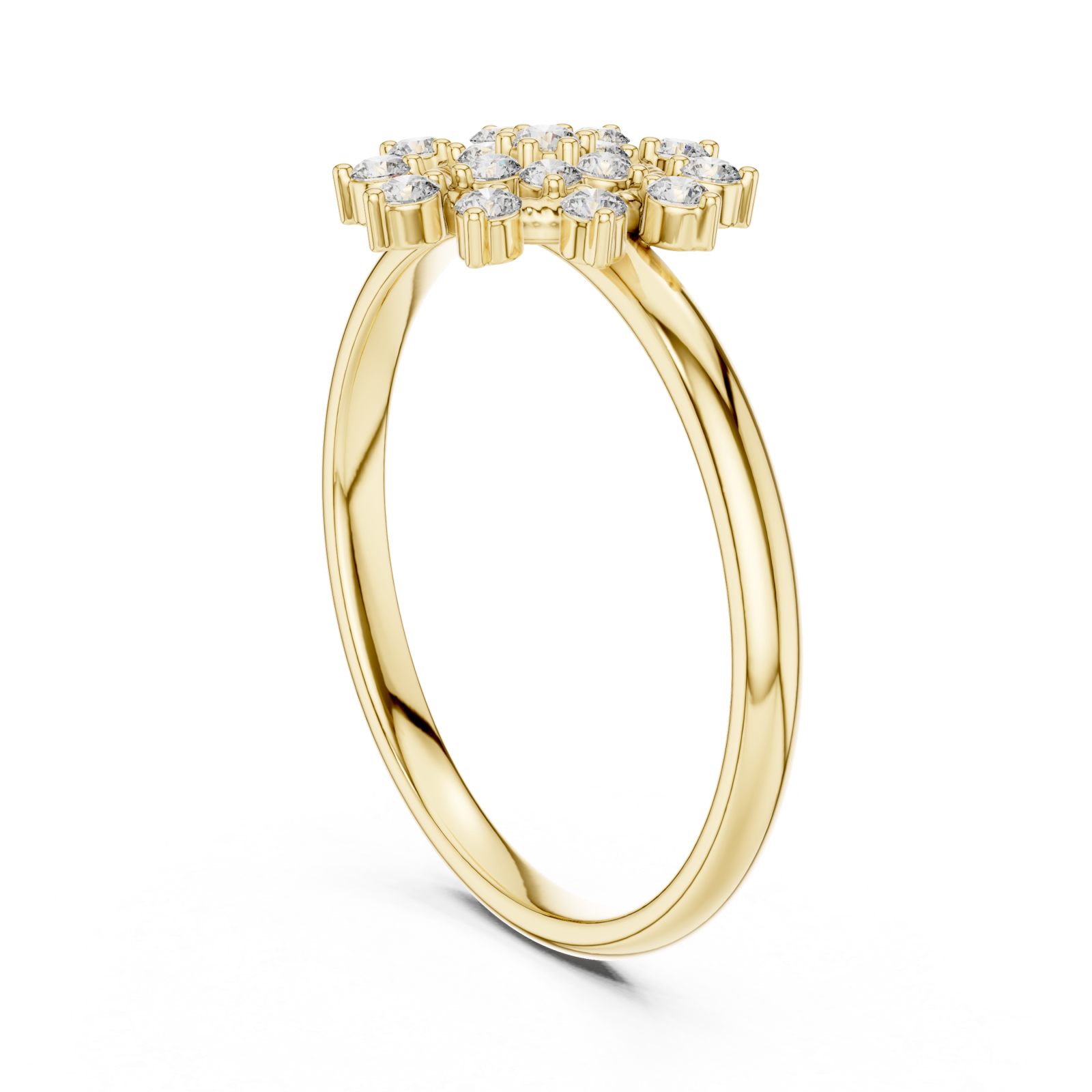  Gold Twilight Floral Celebration Cocktail Ring Left View