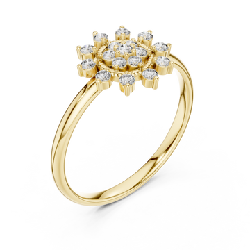 Gold Twilight Floral Celebration Cocktail Ring Right View