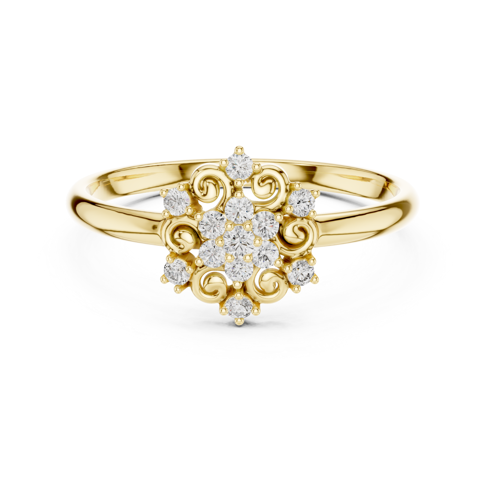  Gold Opulent Reverie Blossom Halo Band Front View