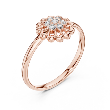  Rose Gold Radiant Harmony Petal Cluster Ring Right View