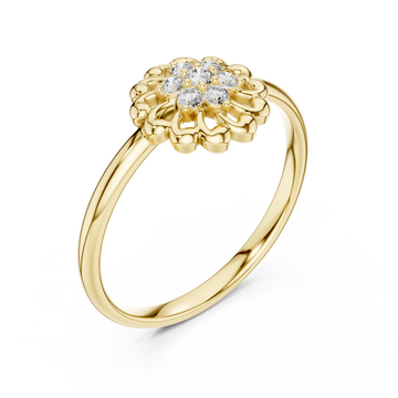 Gold Radiant Harmony Petal Cluster Ring Right View