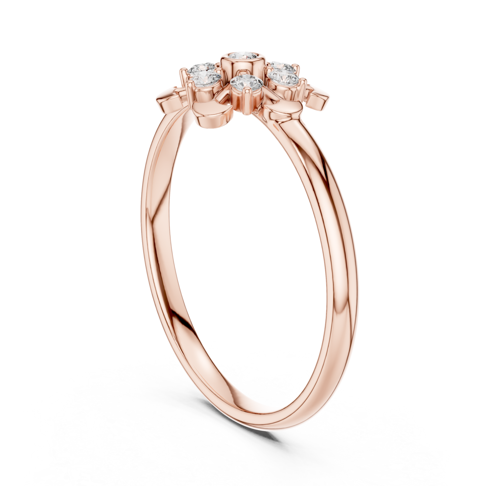  Rose Gold Enchanted Garden Luxe Cluster Band Left View