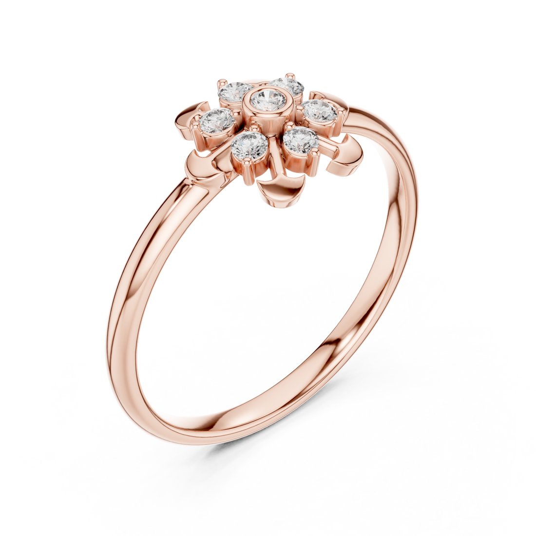  Rose Gold Enchanted Garden Luxe Cluster Band Right View