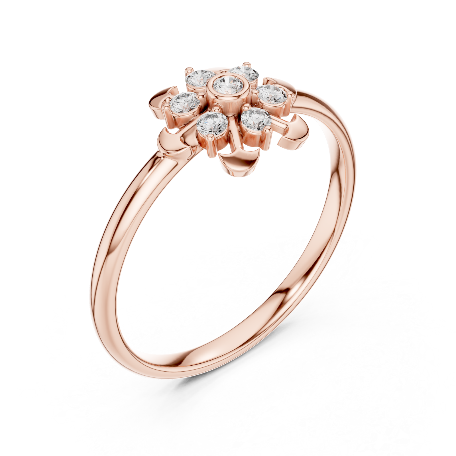  Rose Gold Enchanted Garden Luxe Cluster Band Right View