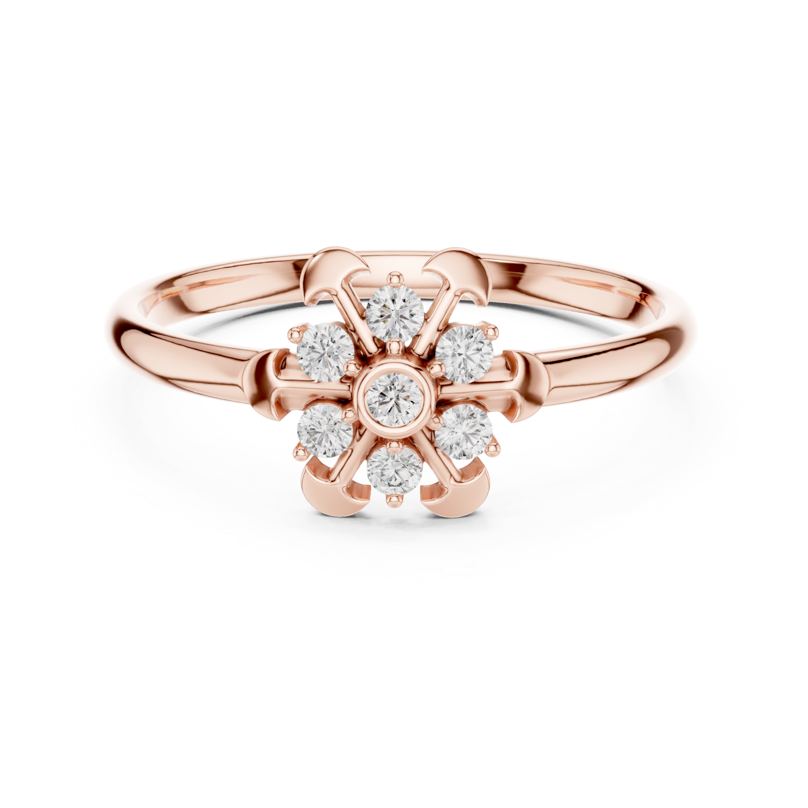  Rose Gold Enchanted Garden Luxe Cluster Band Front View