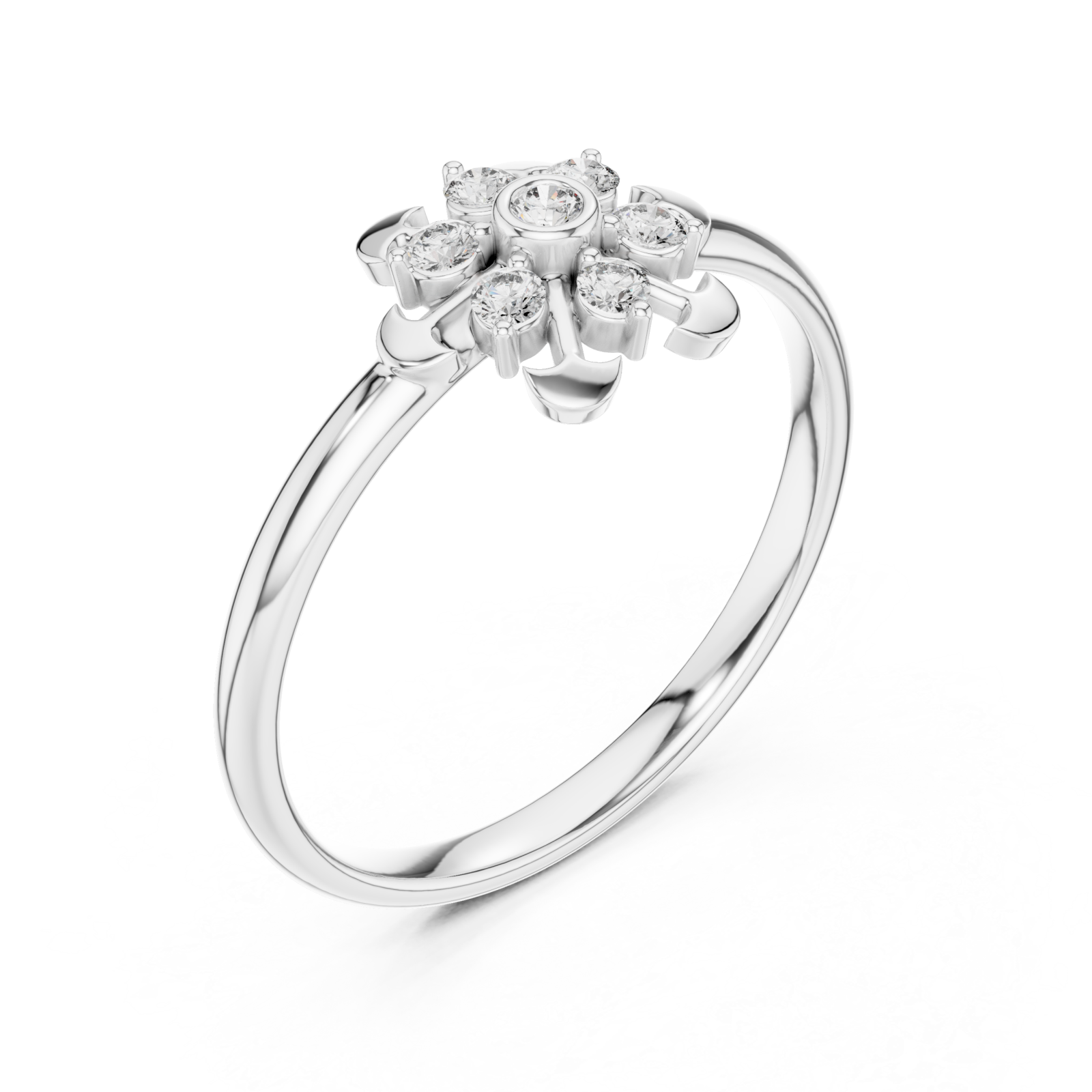  White Gold Enchanted Garden Luxe Cluster Band Right View