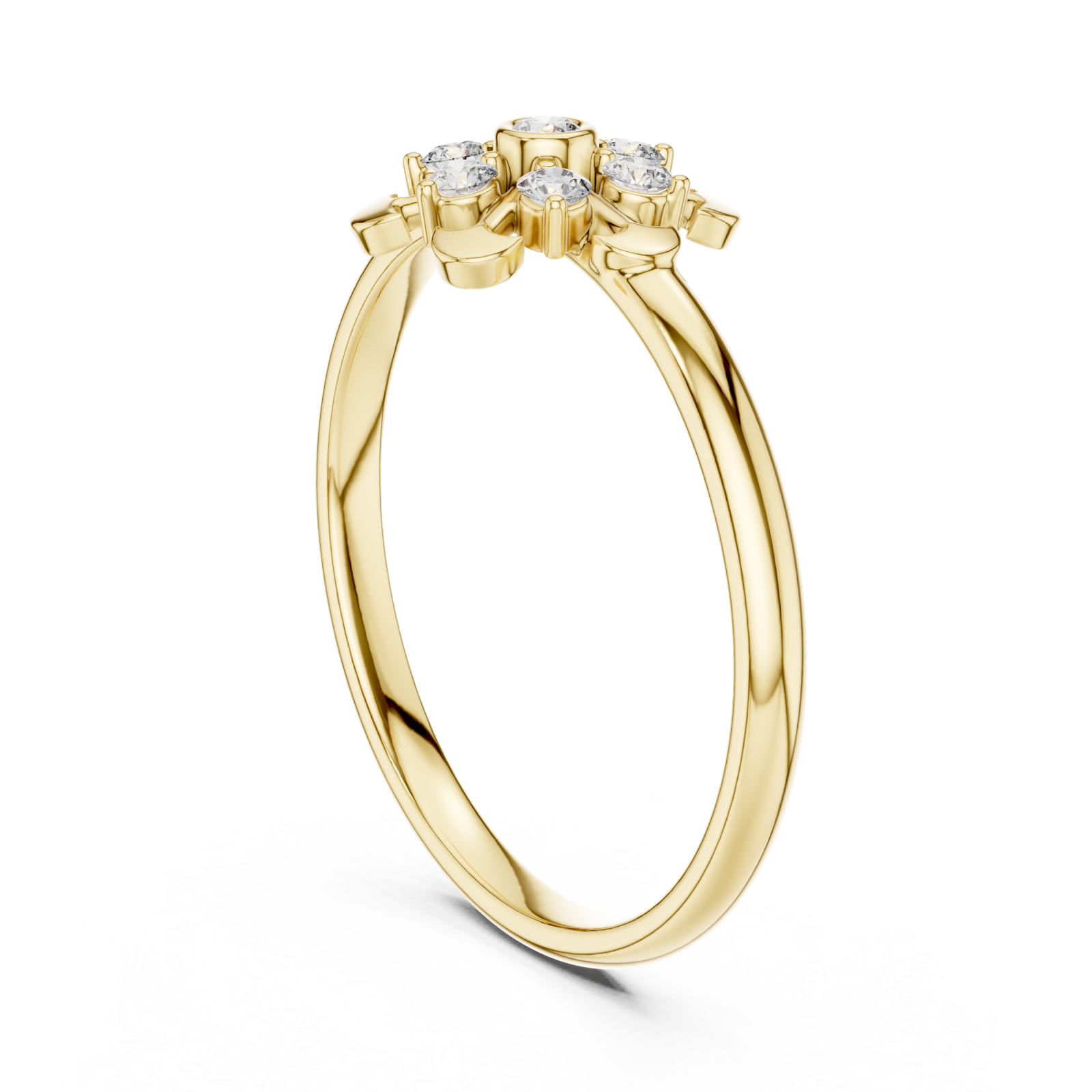  Gold Enchanted Garden Luxe Cluster Band Left View