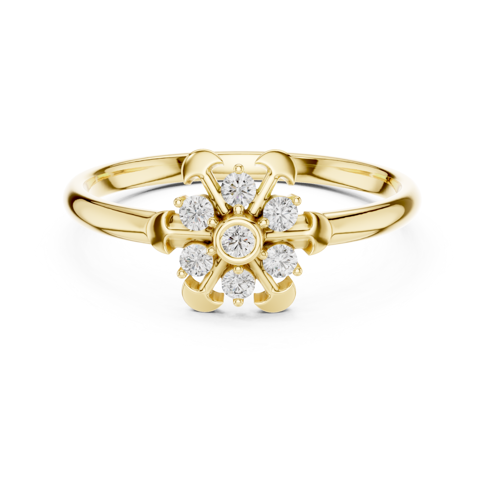  Gold Enchanted Garden Luxe Cluster Band Front View