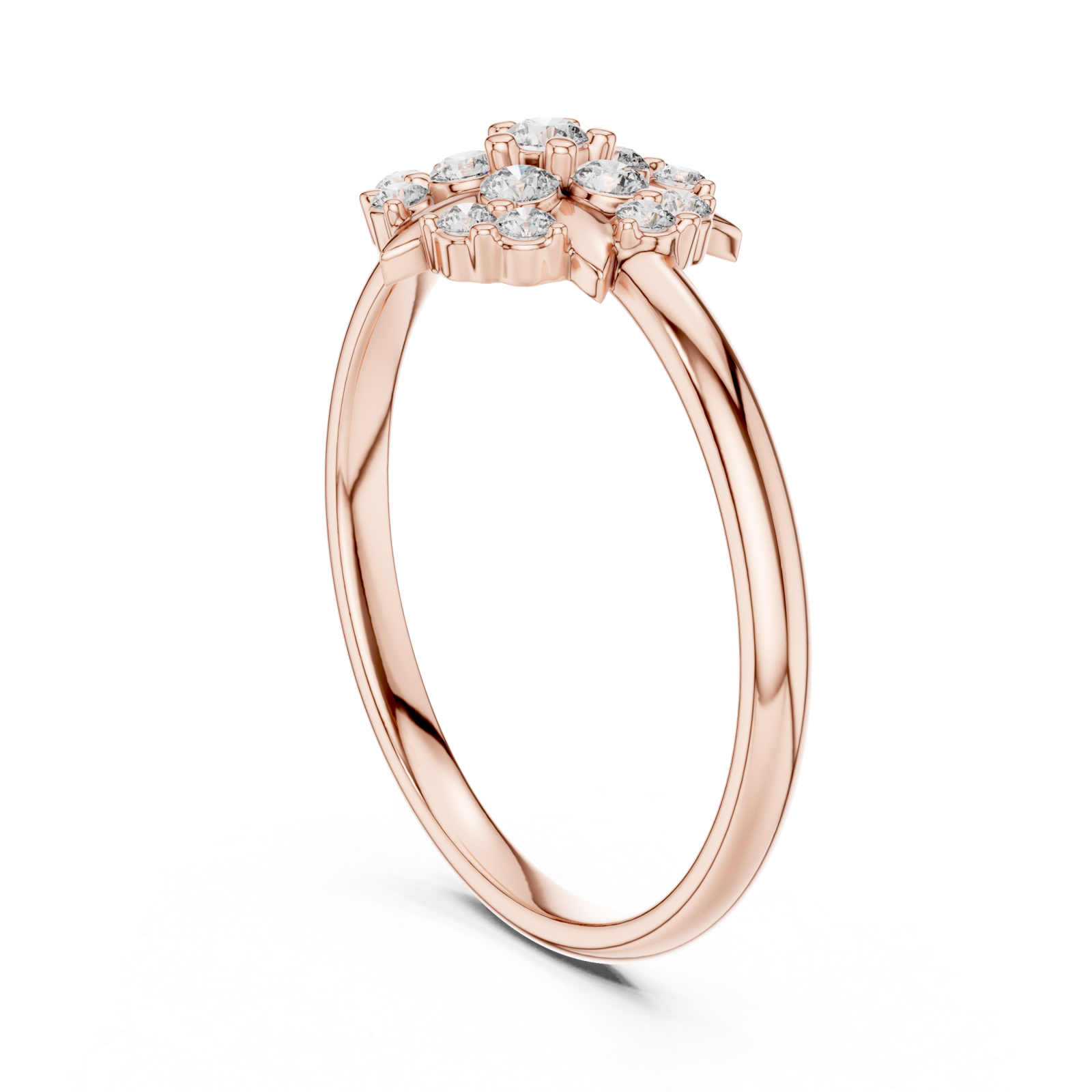  Rose Gold Radiant Petal Harmony Band Left View