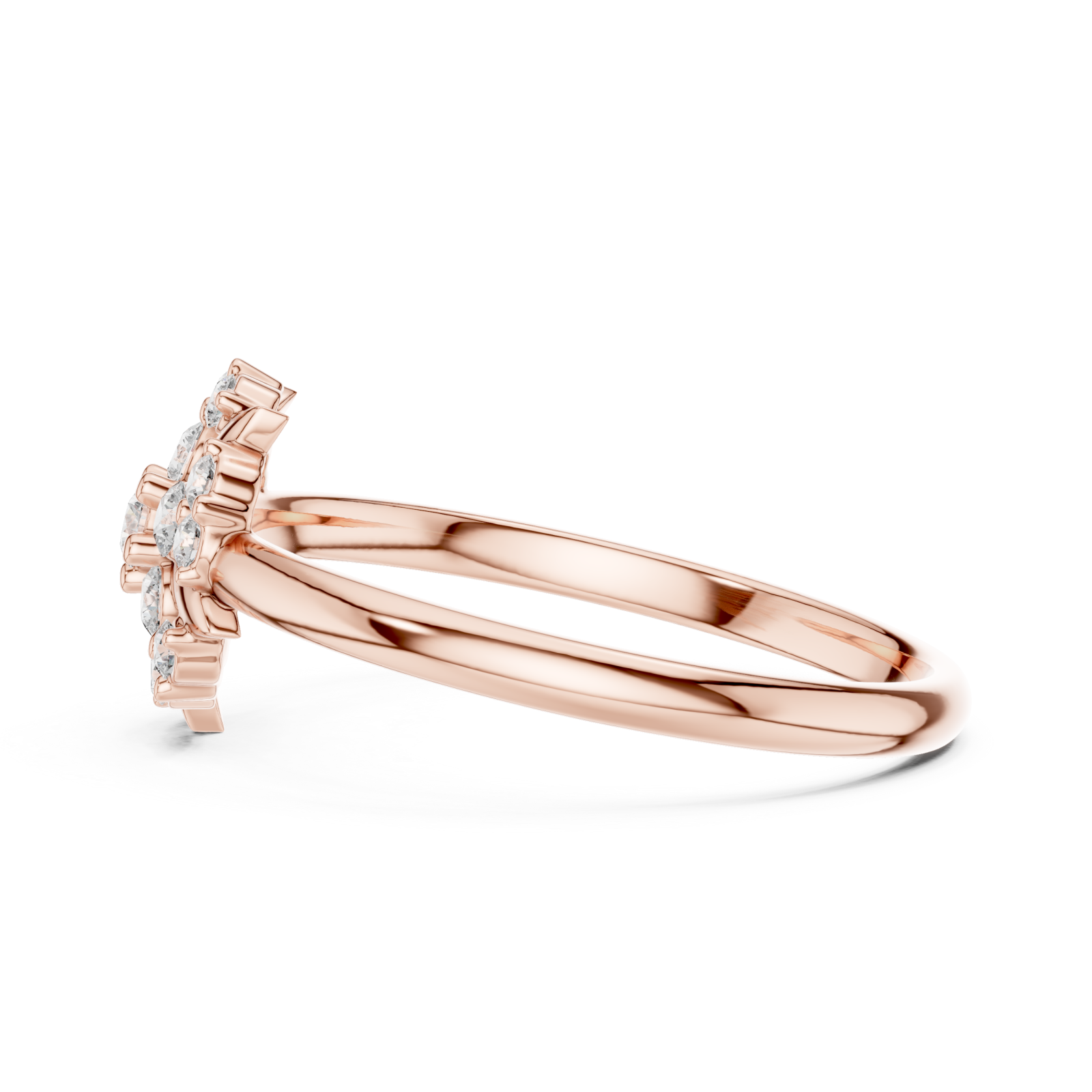  Rose Gold Radiant Petal Harmony Band Side View