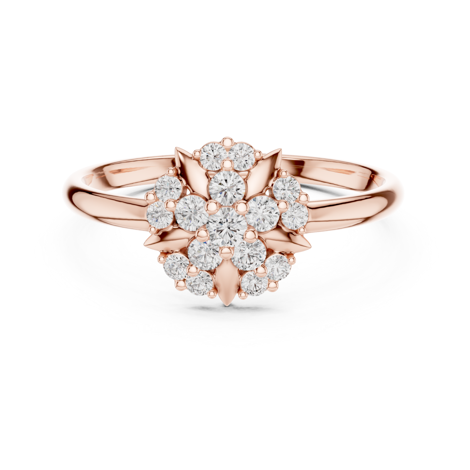  Rose Gold Radiant Petal Harmony Band Front View