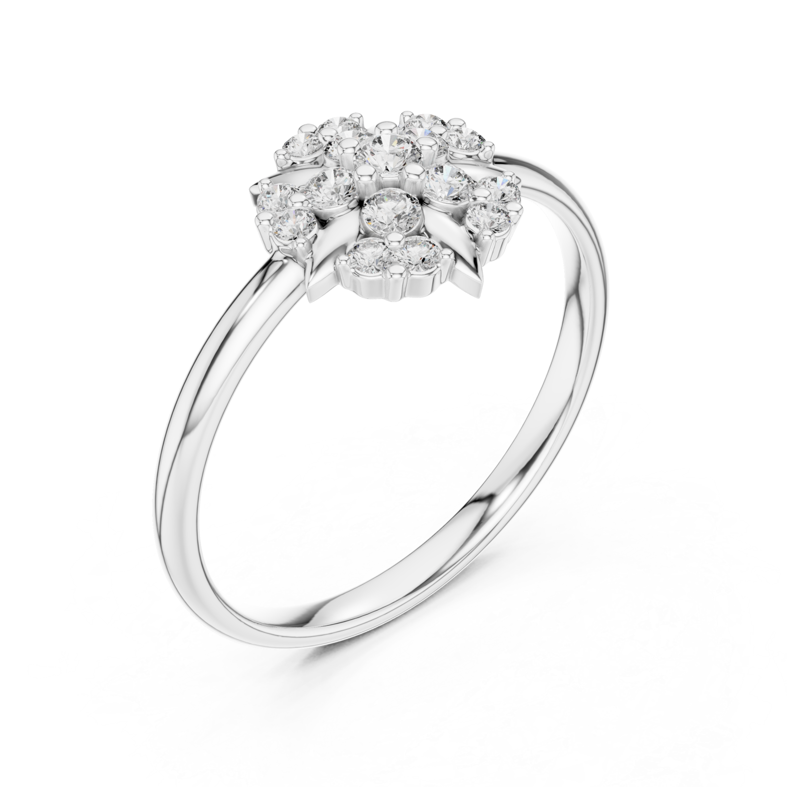  White Gold Radiant Petal Harmony Band Right View