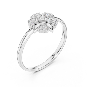  White Gold Radiant Petal Harmony Band Right View