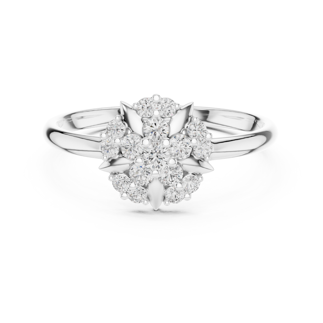  White Gold Radiant Petal Harmony Band Right View