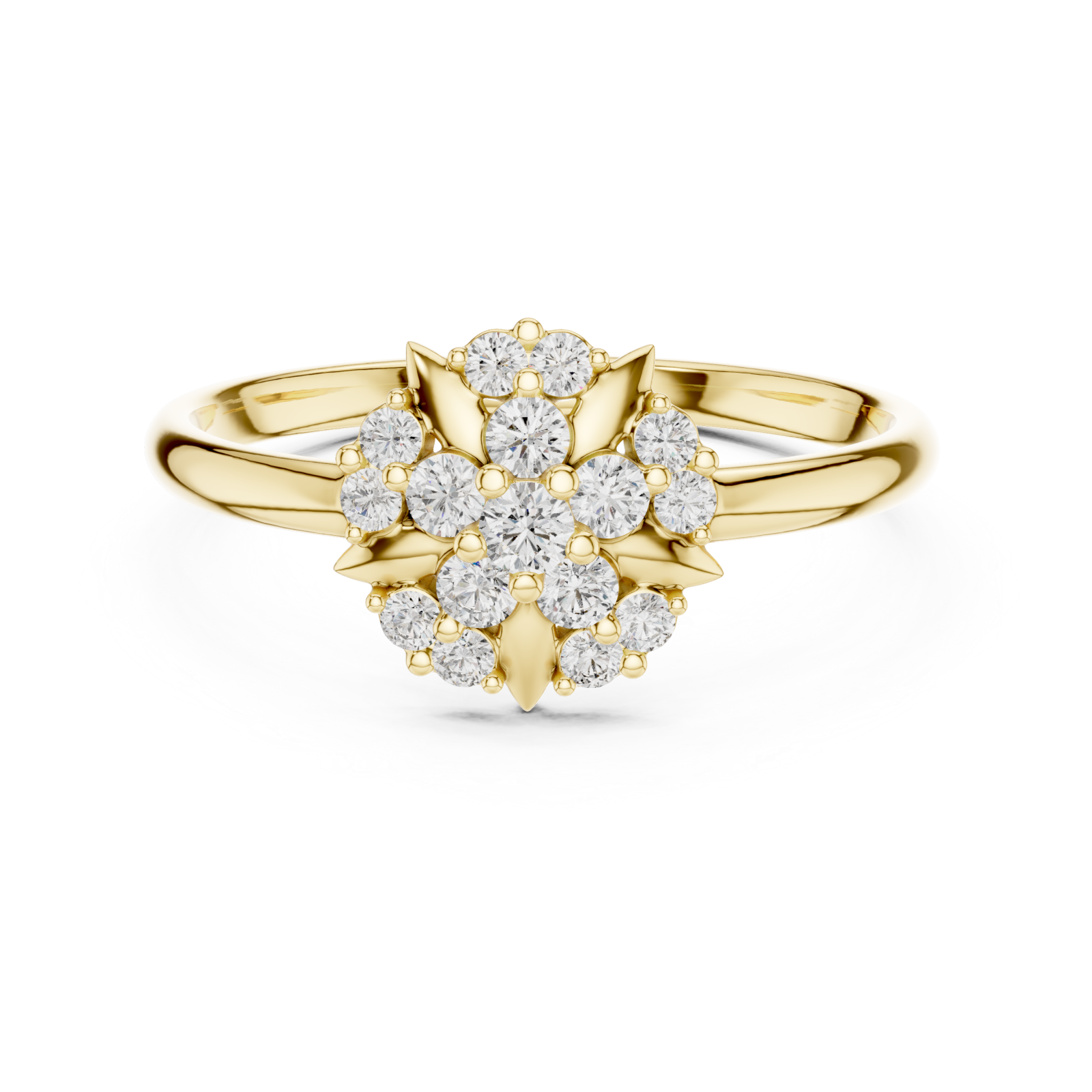  Gold Radiant Petal Harmony Band Front View