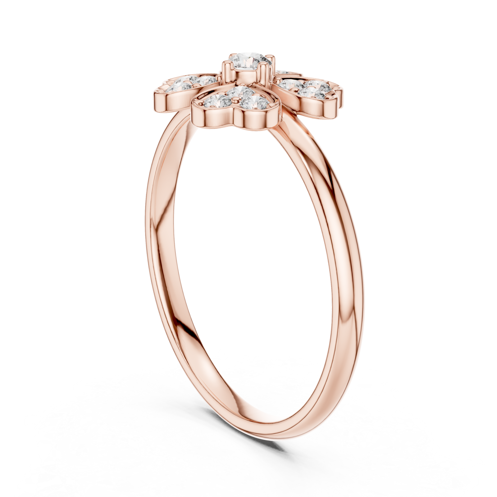  Rose Gold Twilight Garden Blossom Statement Ring Left View