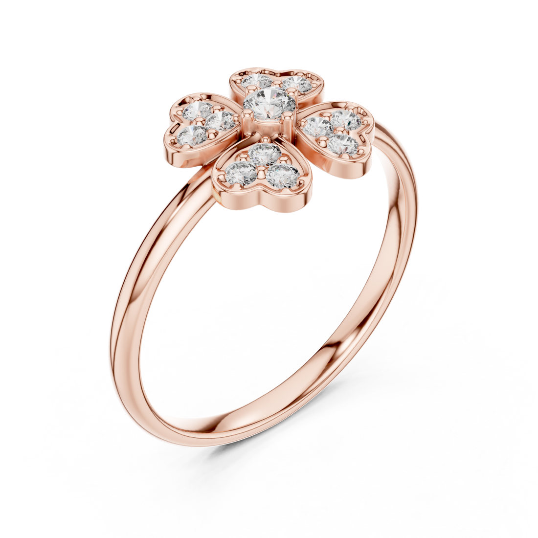  Rose Gold Twilight Garden Blossom Statement Ring Right View
