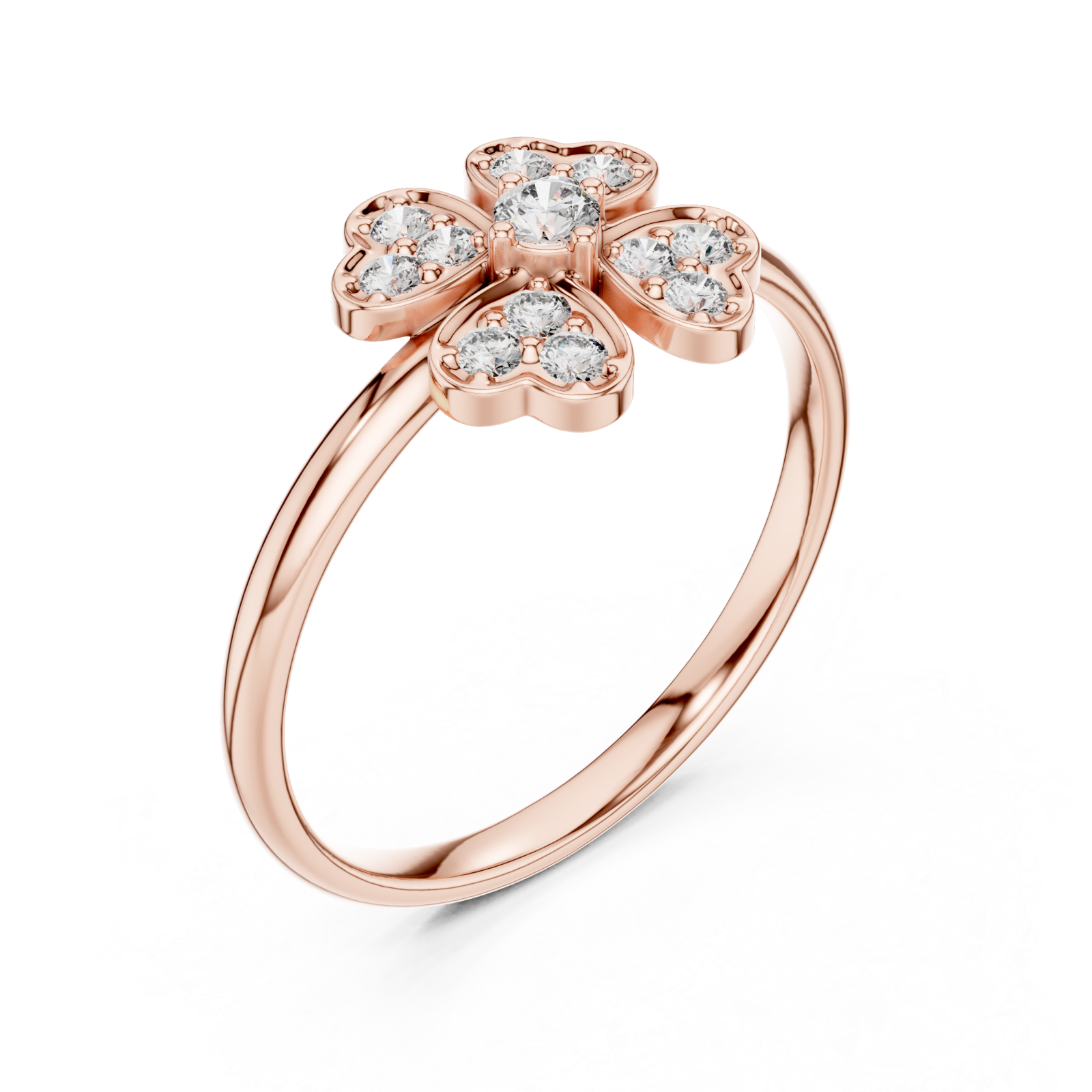  Rose Gold Twilight Garden Blossom Statement Ring Right View