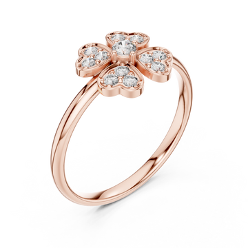  Rose Gold Twilight Garden Blossom Statement Ring Right View