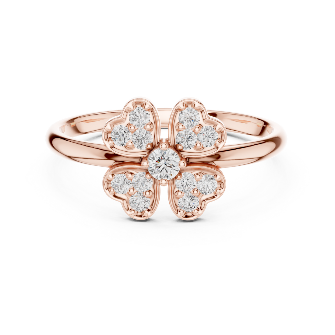  Rose Gold Twilight Garden Blossom Statement Ring Right View