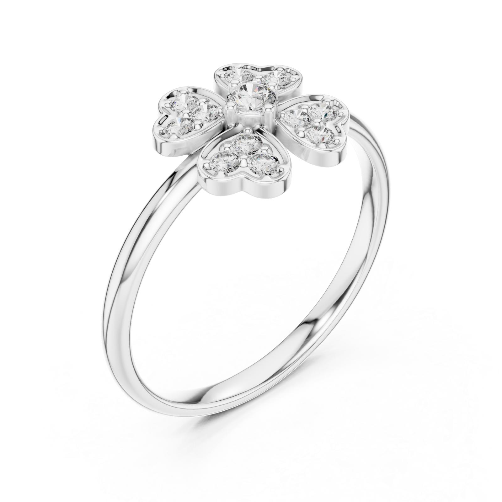  White Gold Twilight Garden Blossom Statement Ring Right View