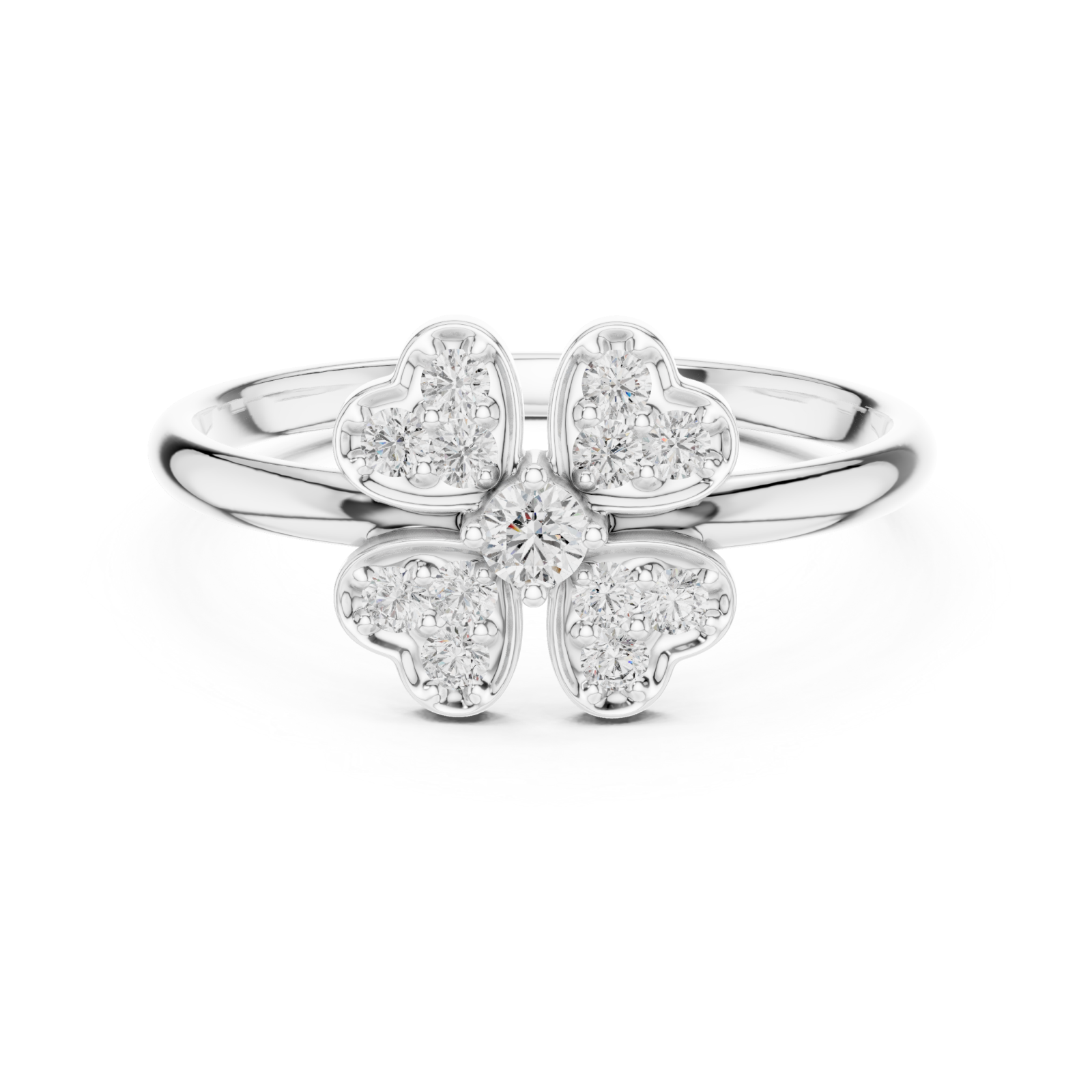  White Gold Twilight Garden Blossom Statement Ring Front View