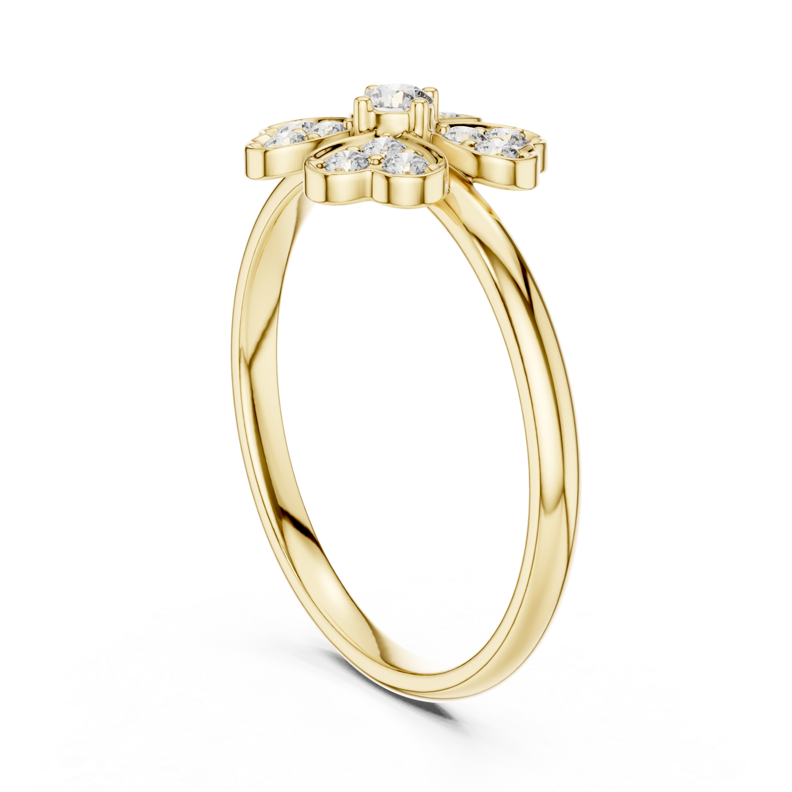  Gold Twilight Garden Blossom Statement Ring Left View