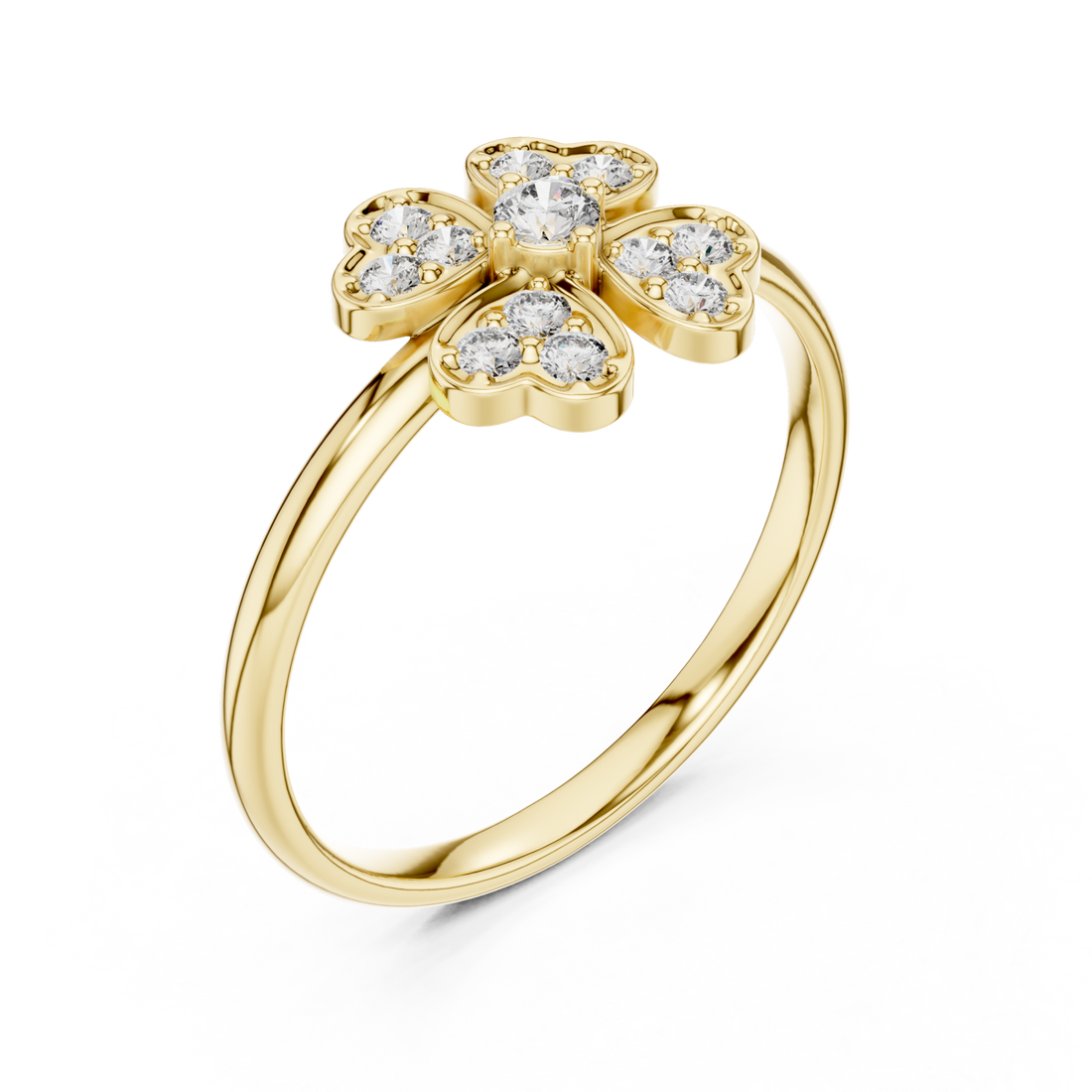 Gold Twilight Garden Blossom Statement Ring Right View