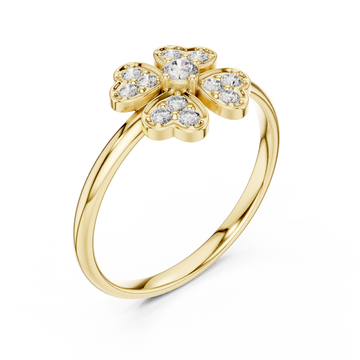 Gold Twilight Garden Blossom Statement Ring Right View