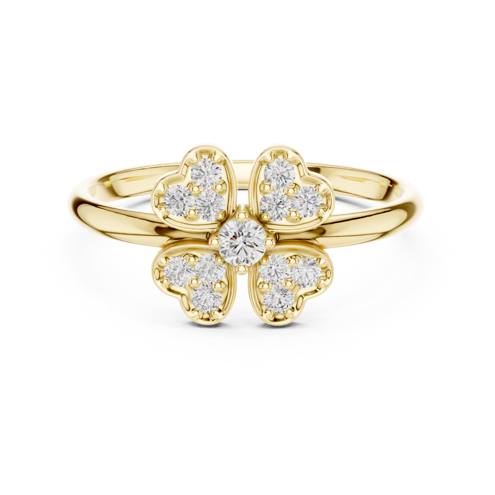  Gold Twilight Garden Blossom Statement Ring Front View