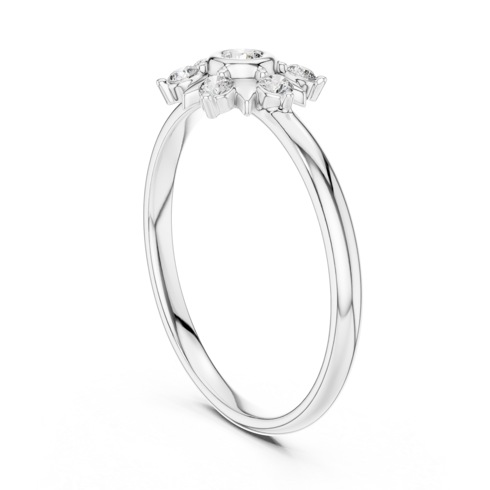  White Gold Sunbeam Reverie Petite Band Ring Left View