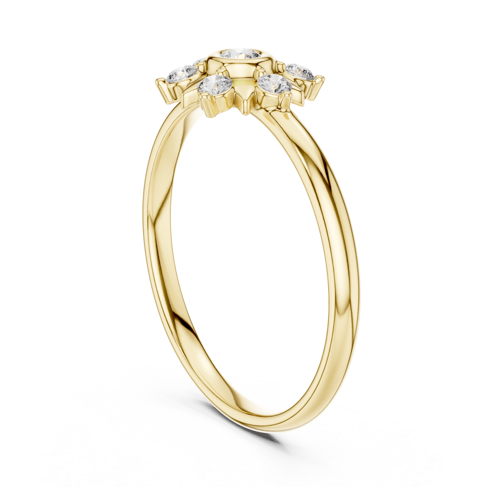  Gold Sunbeam Reverie Petite Band Ring Left View