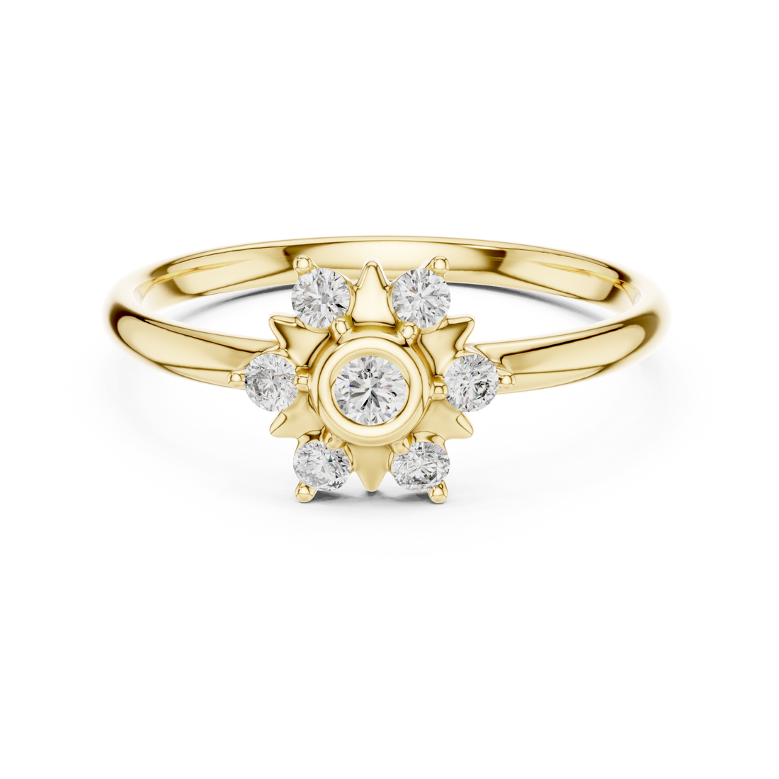 Gold Sunbeam Reverie Petite Band Ring Right View