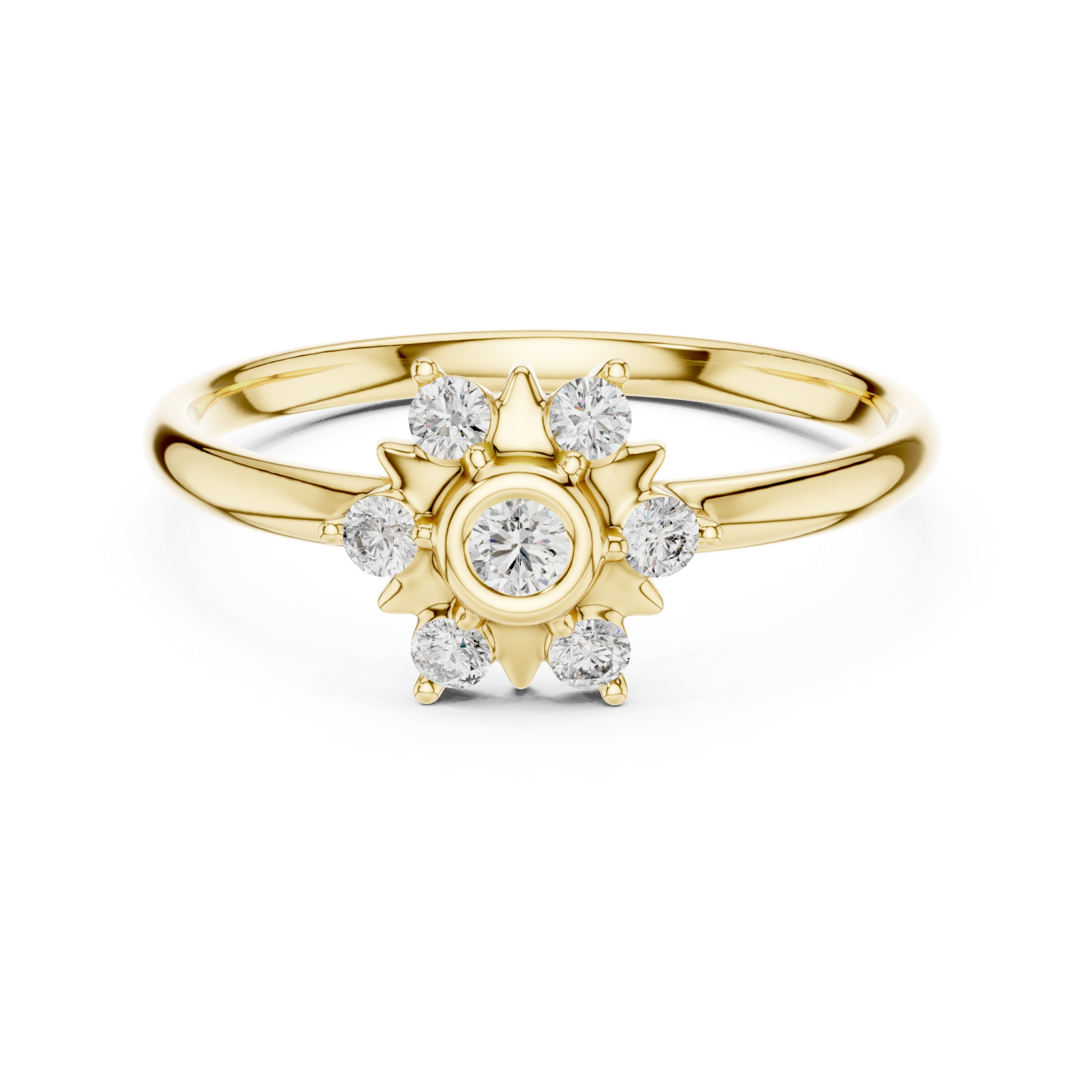  Gold Sunbeam Reverie Petite Band Ring Front View