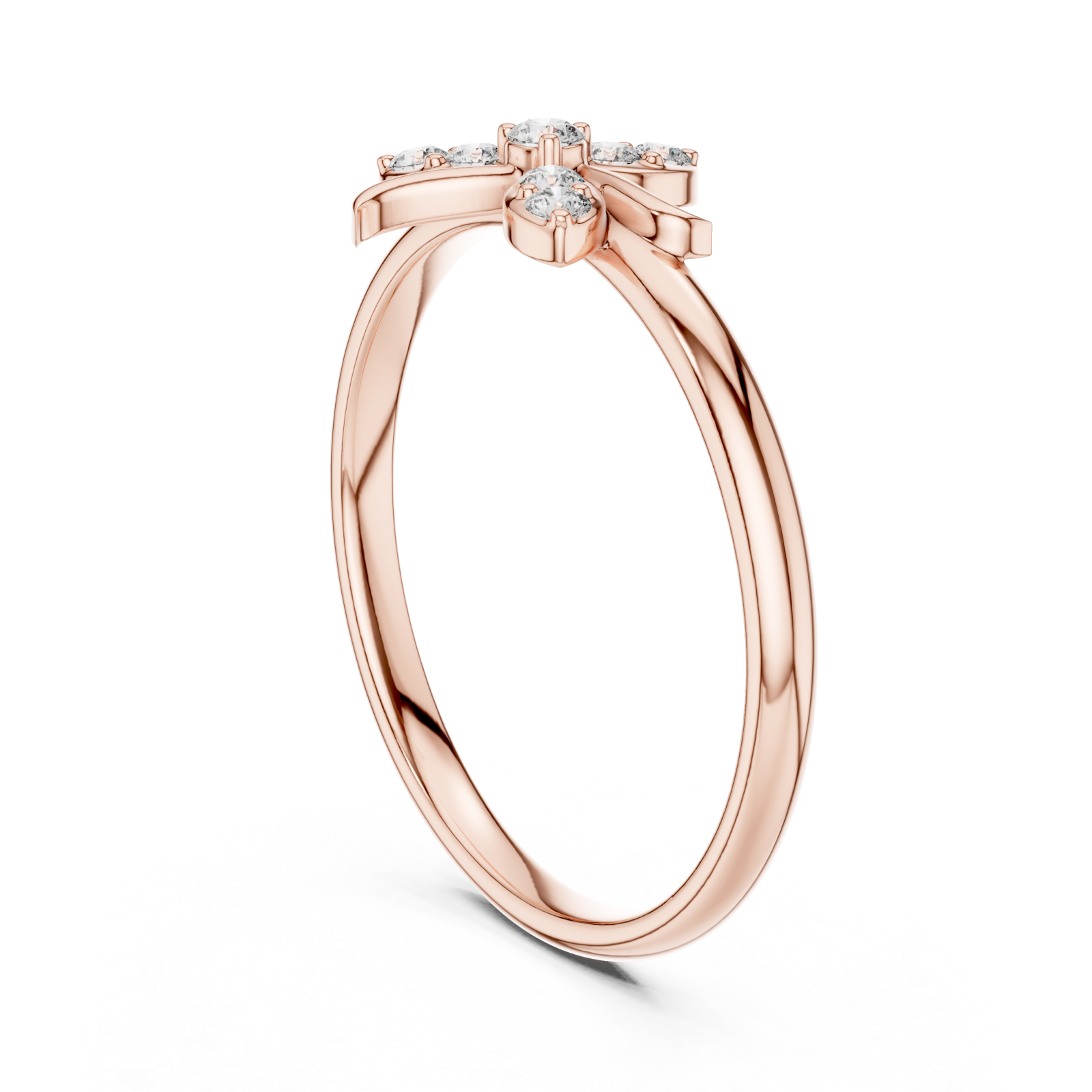  Rose Gold Lily Grace Bloom Ring Left View