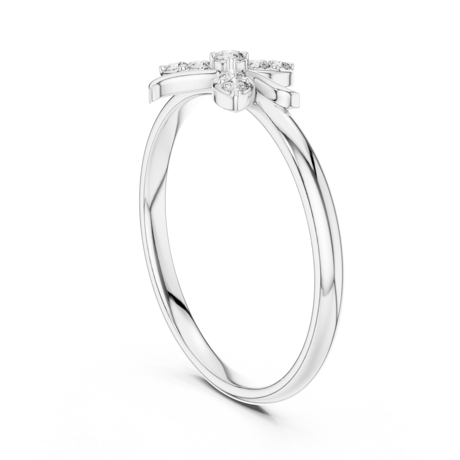  White Gold Lily Grace Bloom Ring Left View