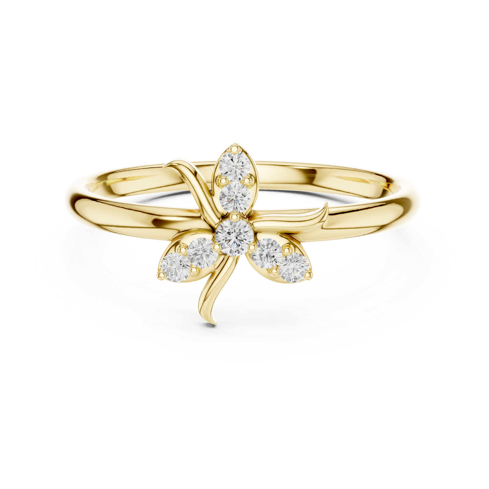  Gold Lily Grace Bloom Ring Front View