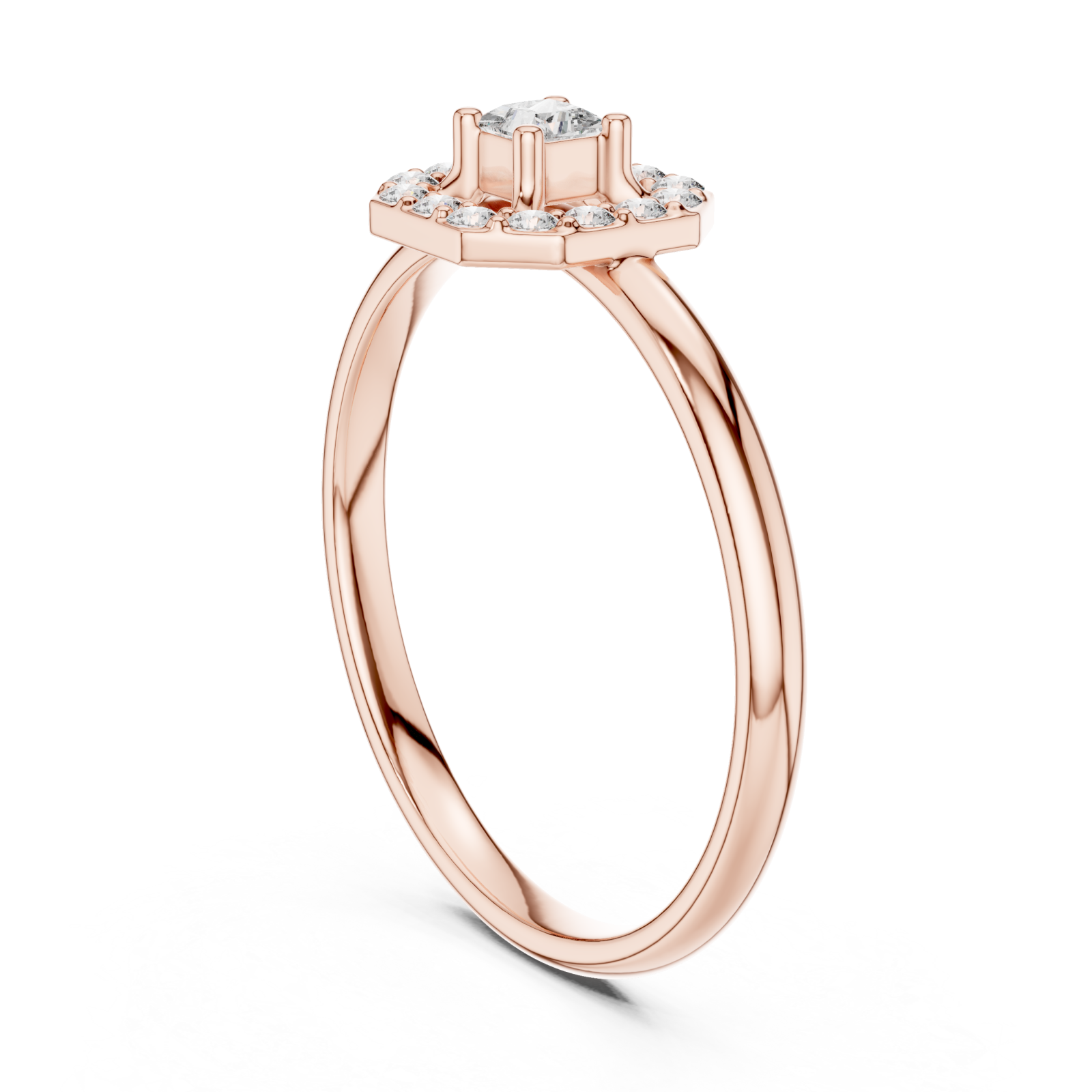  Rose Gold Timeless Whisper Petite Halo Band Ring Left View