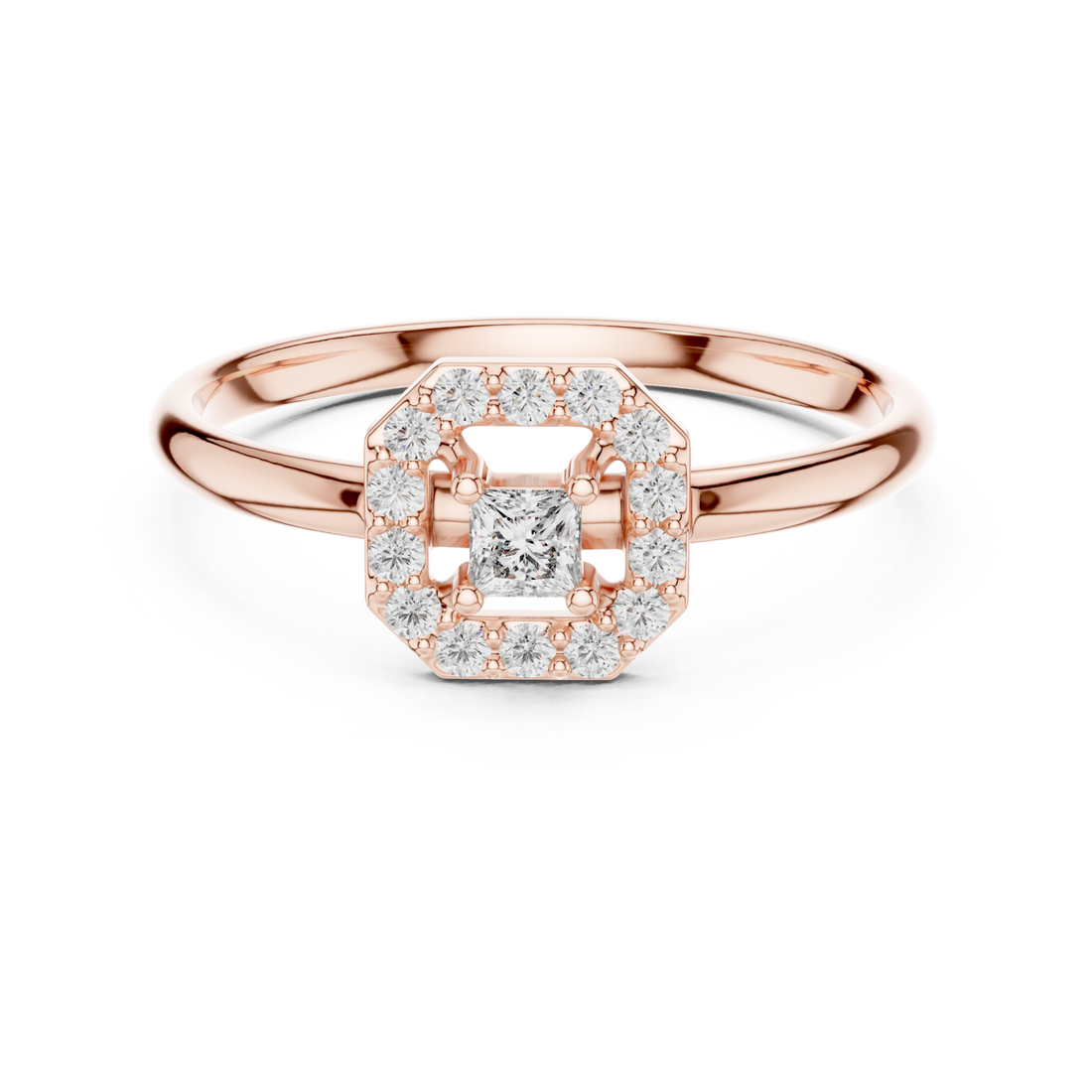  Rose Gold Timeless Whisper Petite Halo Band Ring Right View