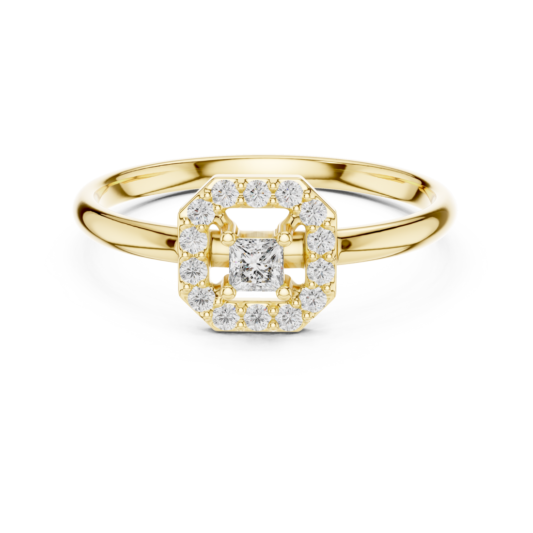 Gold Timeless Whisper Petite Halo Band Ring Right View