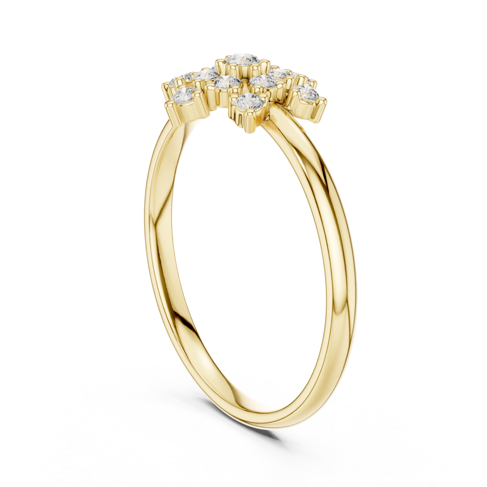 Gold Enchanted Radiant Halo Occasion Ring Left View